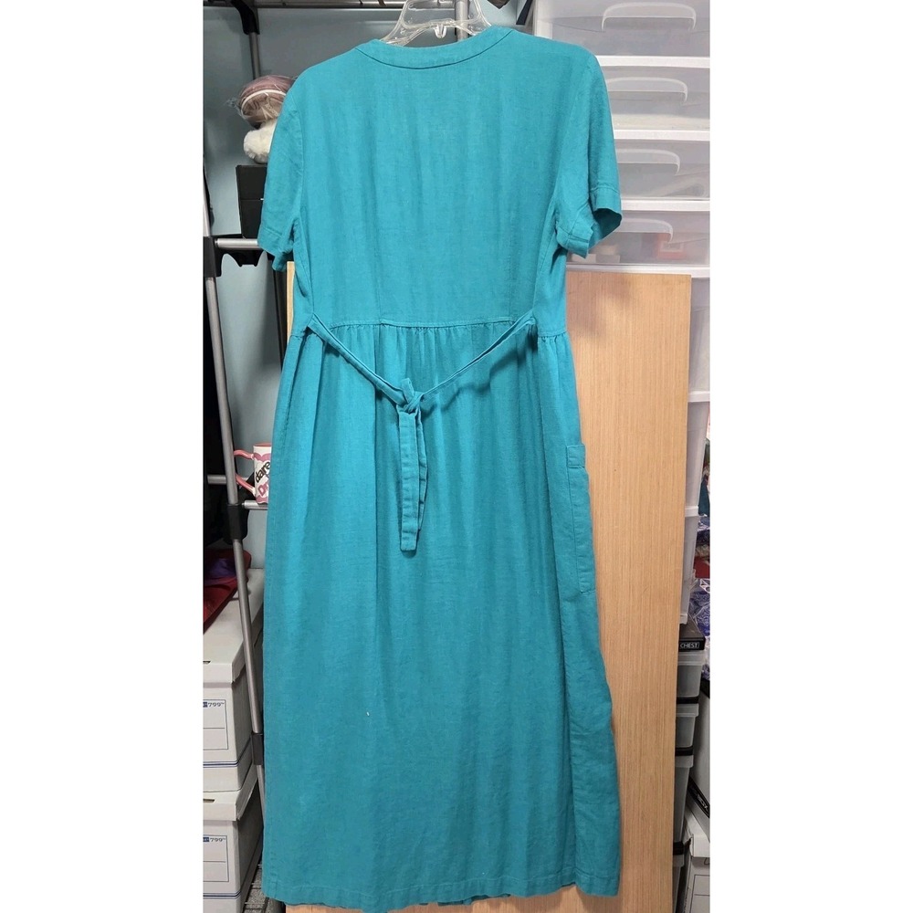 Positive Attitude Size M Ladies Seashell Cottagecore Linen Blend Maxi Dress - Picture 4 of 6
